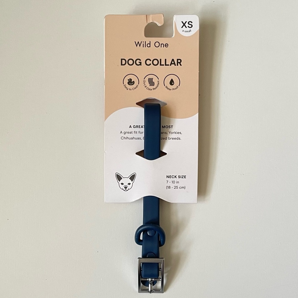 Wild One Dog Collar - XS (7-10") - Blue